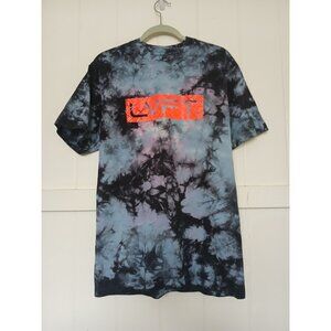 LVFT Live Fit Apparel Graphic Logo Tie Dye T Shirt Mens M Gray Black Cotton